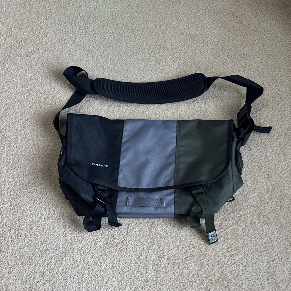 Timbuk2 Black, Gray, and Green Messenger Bag